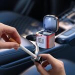 Car Ashtray Lighter Detachable Solar Powered/USB Rechargeable