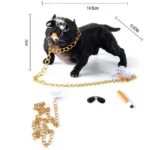 Attractive Car Dashboard Bulldog Smoker with Golden Chain Showpiece - Image 2