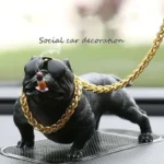Attractive Car Dashboard Bulldog Smoker with Golden Chain Showpiece