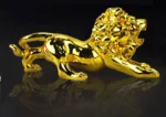 Metal Gold Plated Lion Showpiece For Car Dashboard Decoration - Image 2