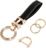 PU Leather Car Keychain with Glitter